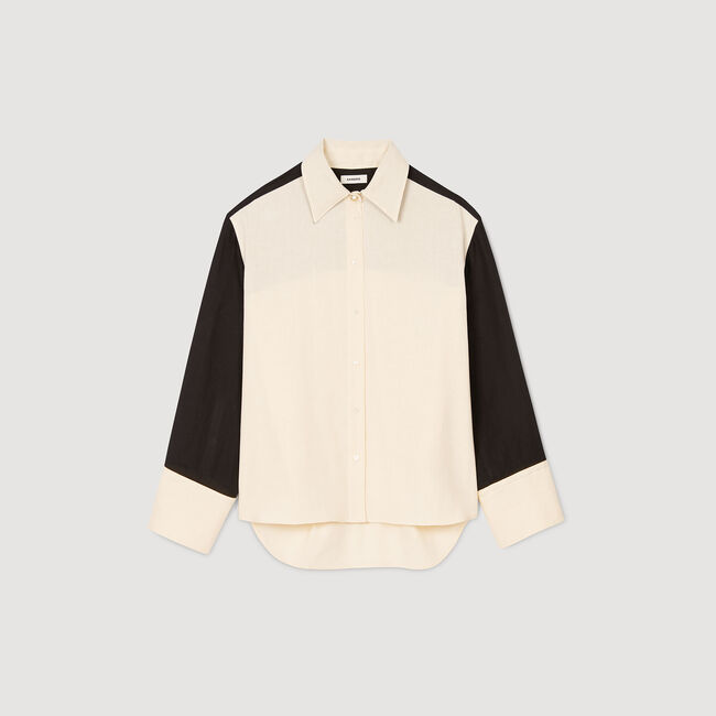 Overhemdblouse tweekleurig