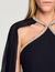 Korte jurk met cape en stras