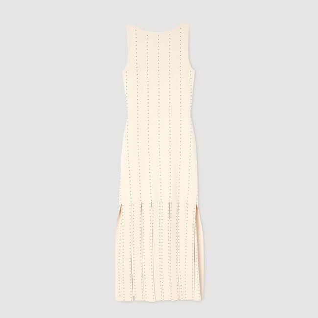 Lange jurk tricot met franjes
