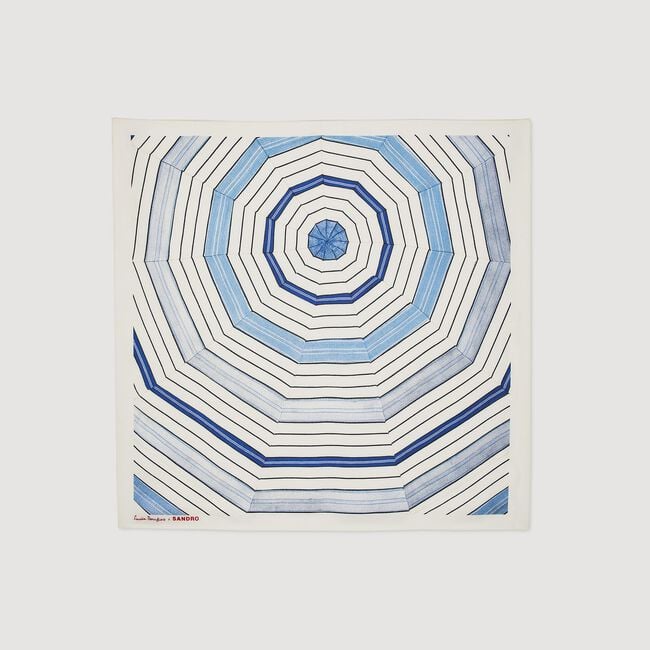 Foulard zijde met gestreepte print