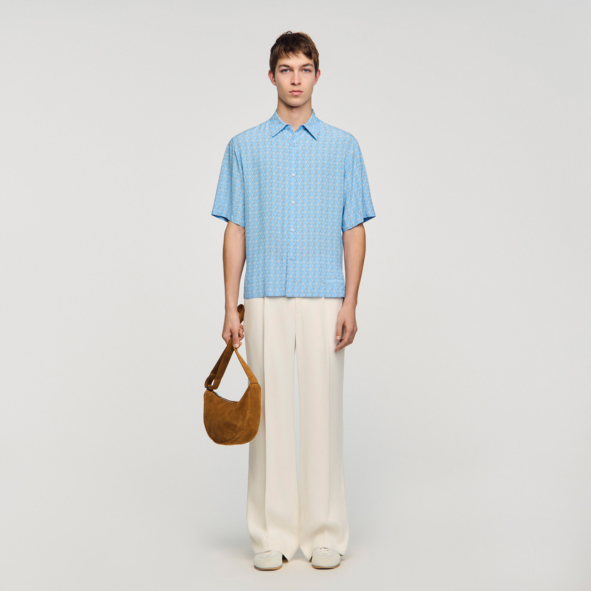 Soepel overhemd met schakelprint