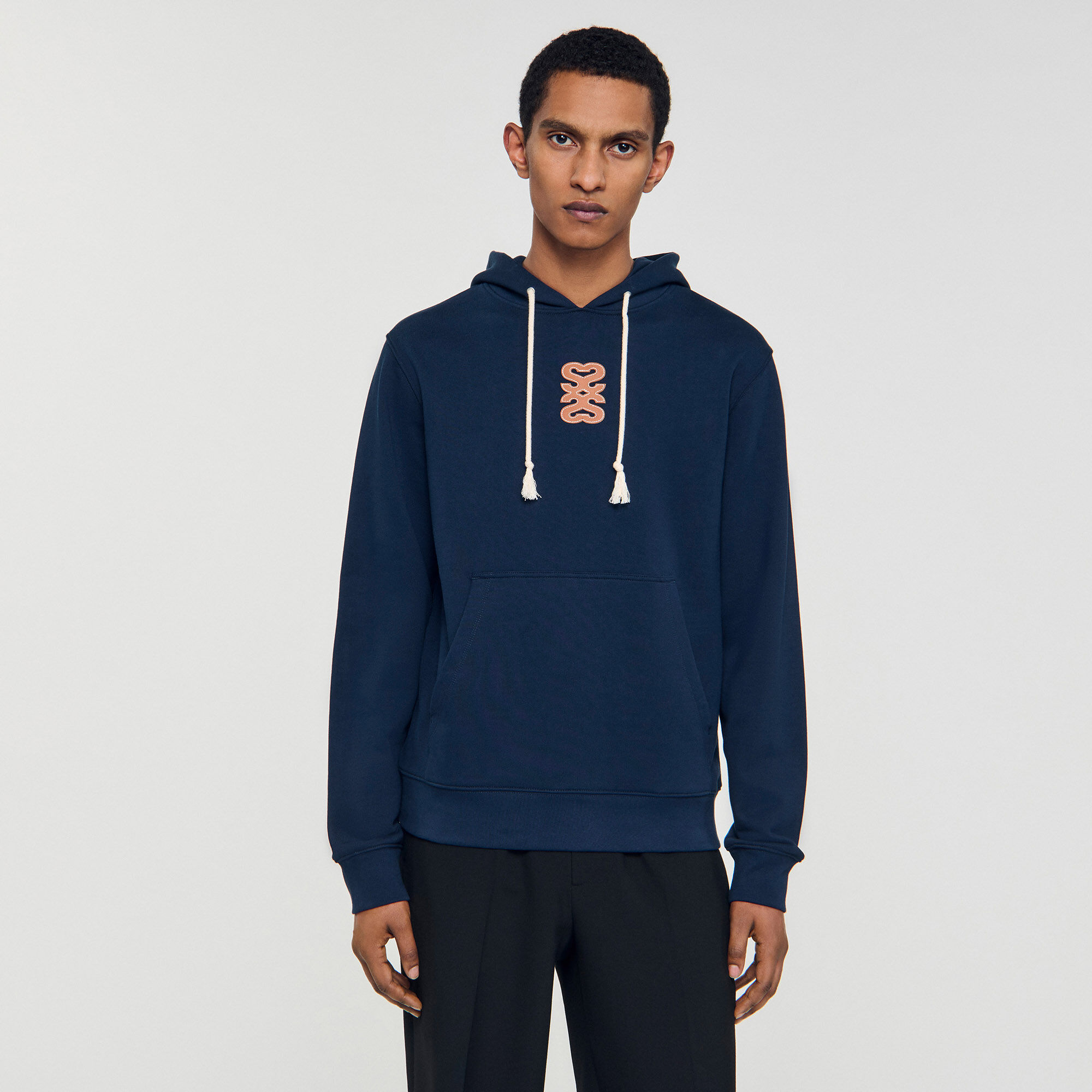 Sweatshirt met leren patch