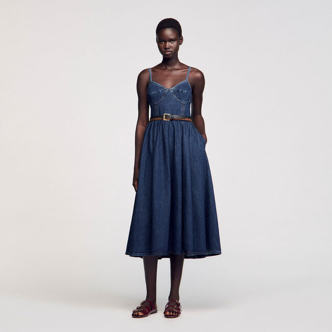 Midijurk van denim