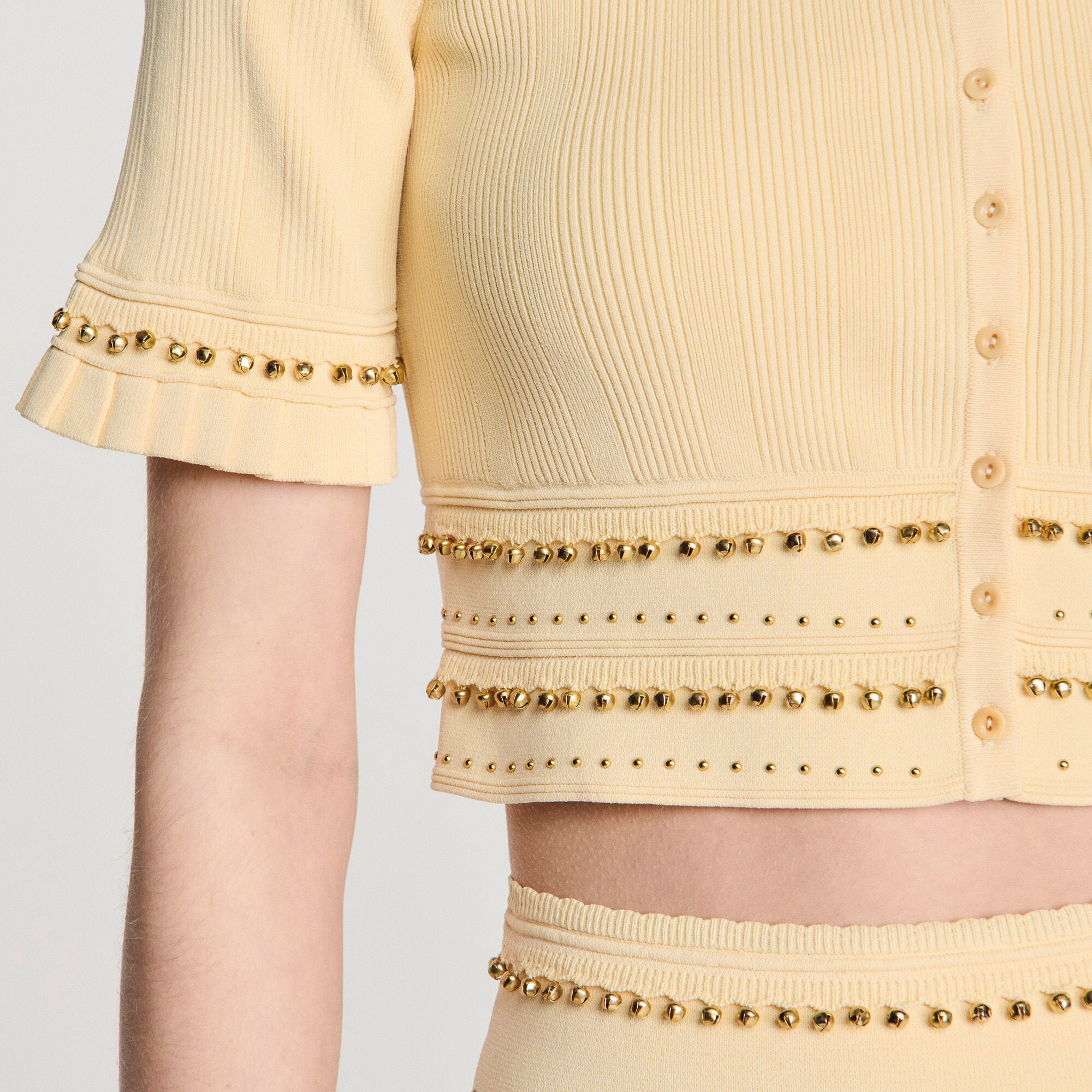 Cardigan vest kort met kwastjes