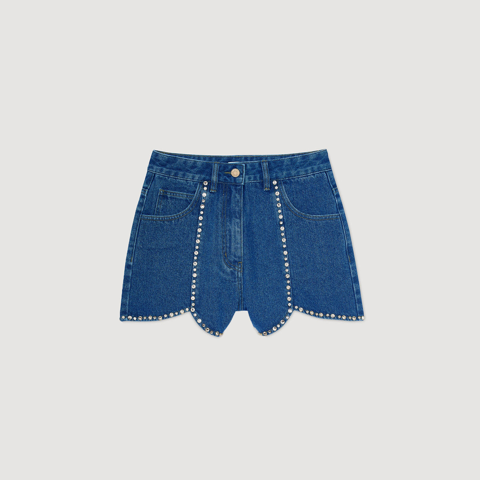 Short denim met stras
