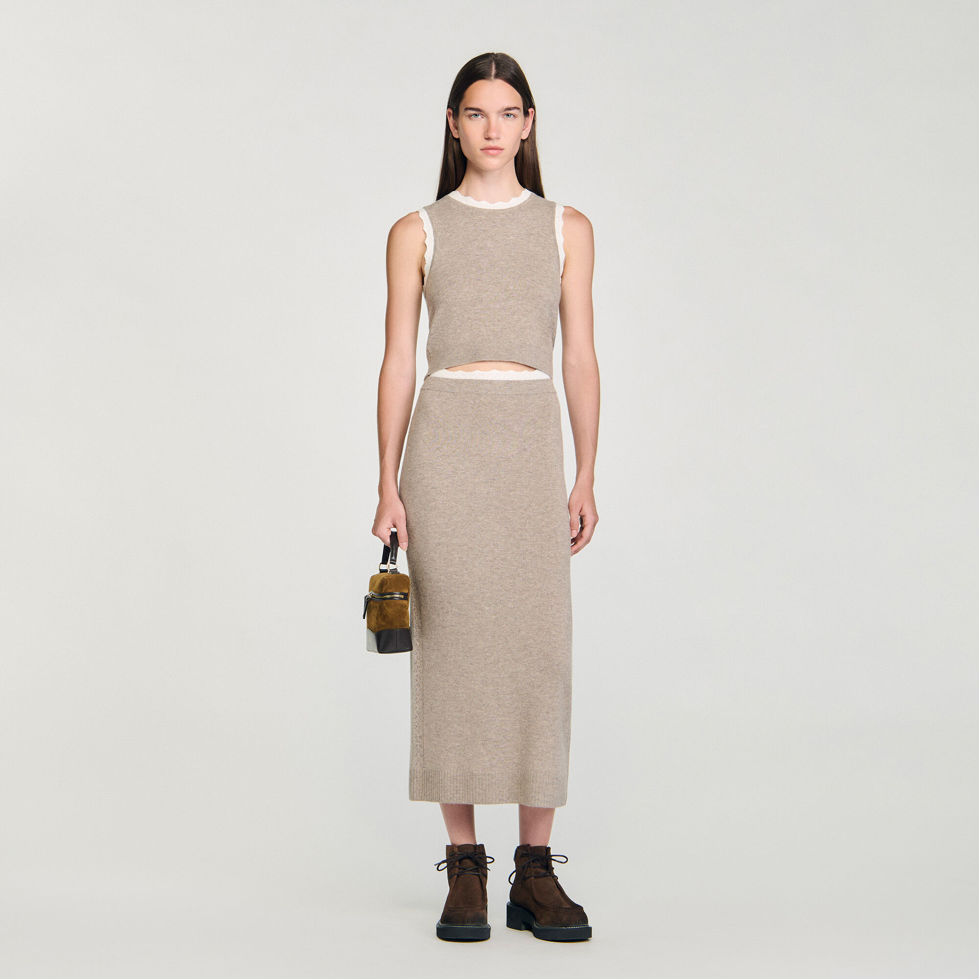 Lange rok bicolor tricot