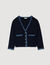 Cardigan vest met denim