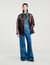 Korte denim overhemdblouse