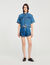 Denim short met volants