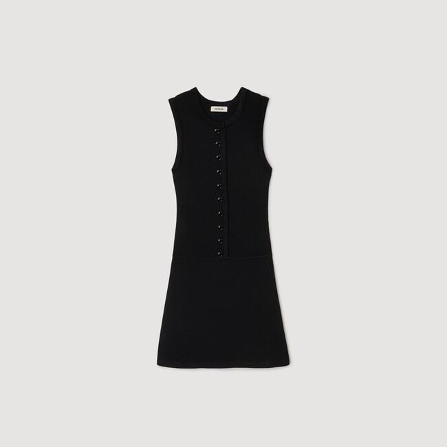 Korte ribtricot jurk