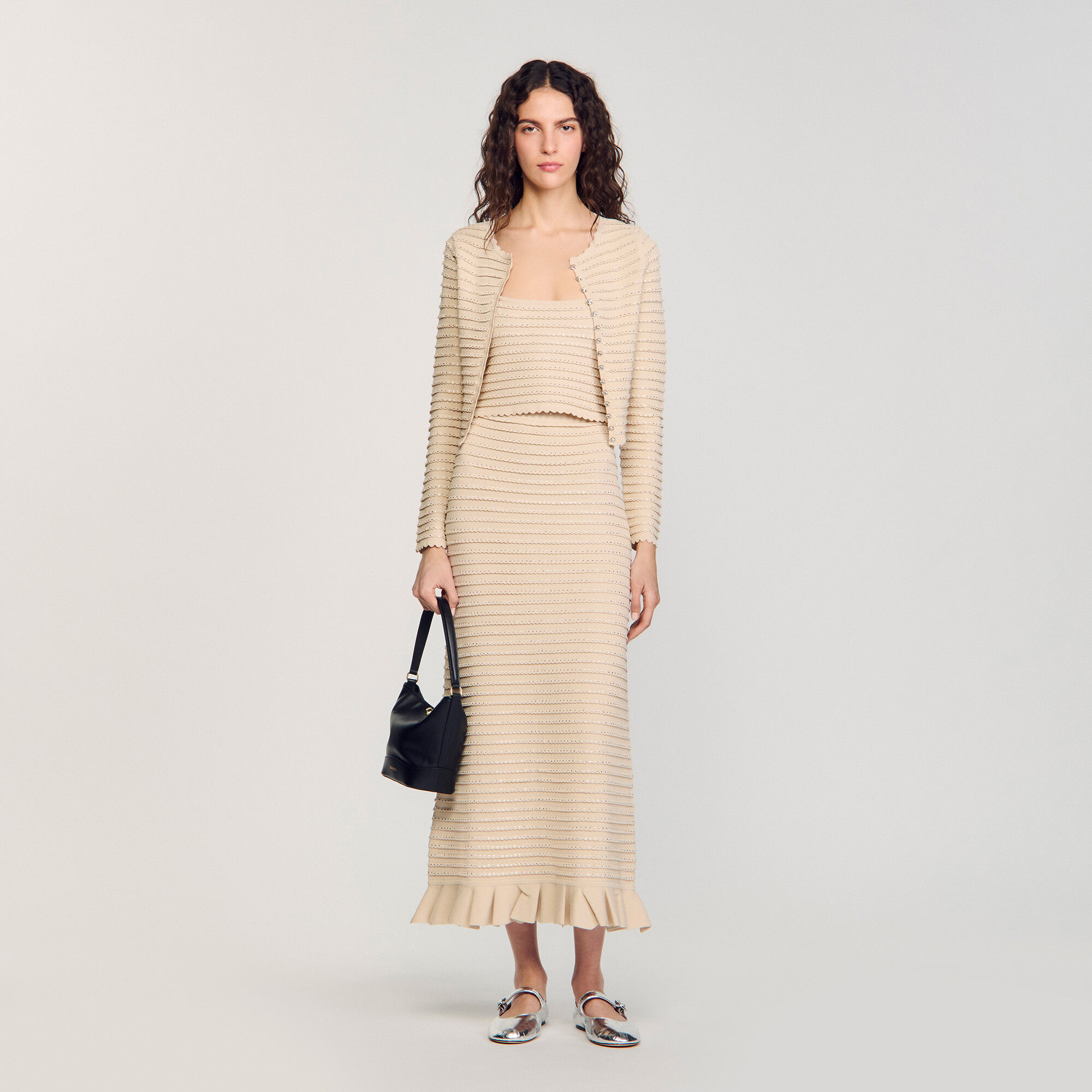 Lange rok tricot stras