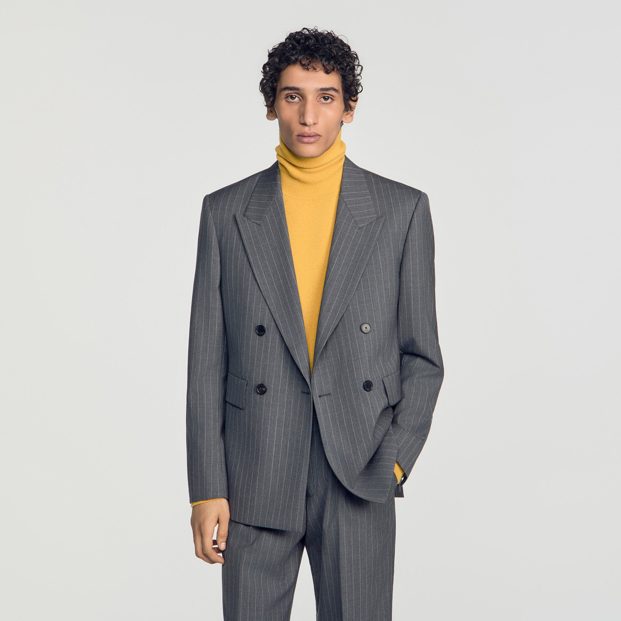 Gestreept colbert van scheerwol - Man | Sandro