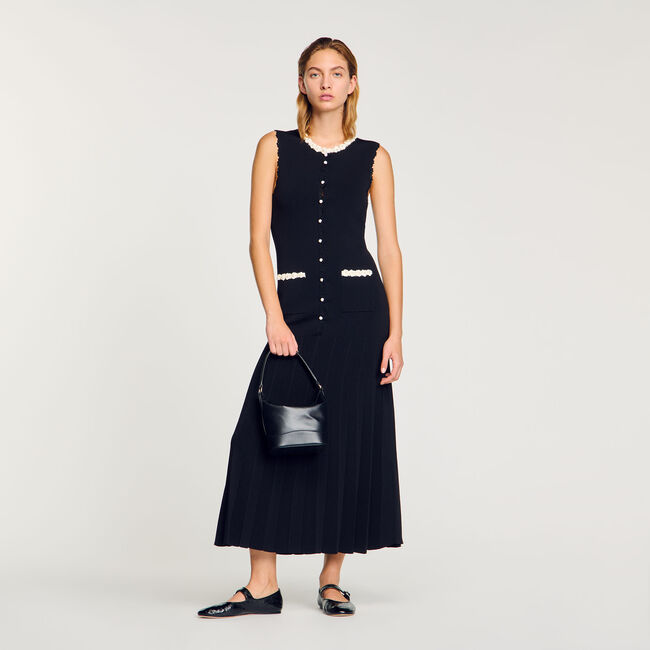 Lange jurk met gehaakte details