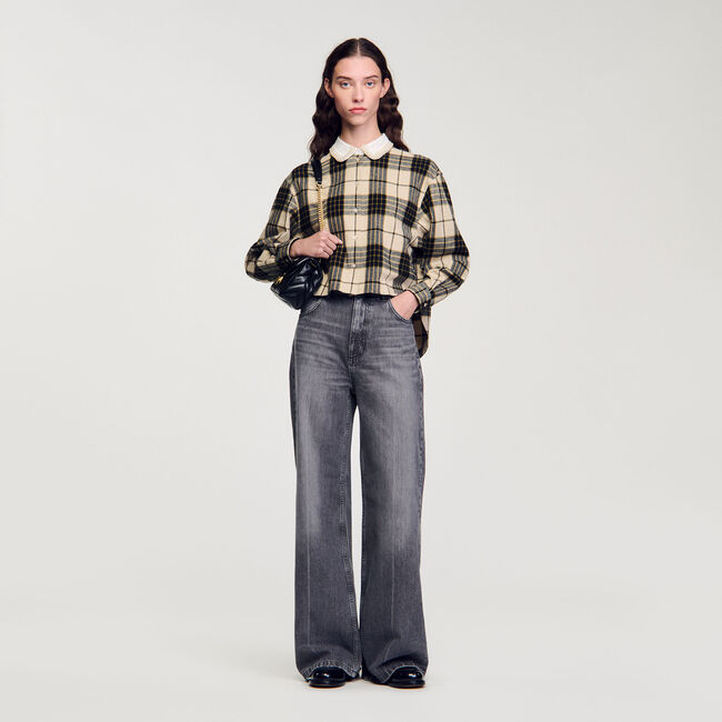 Overhemdblouse geruit flanel