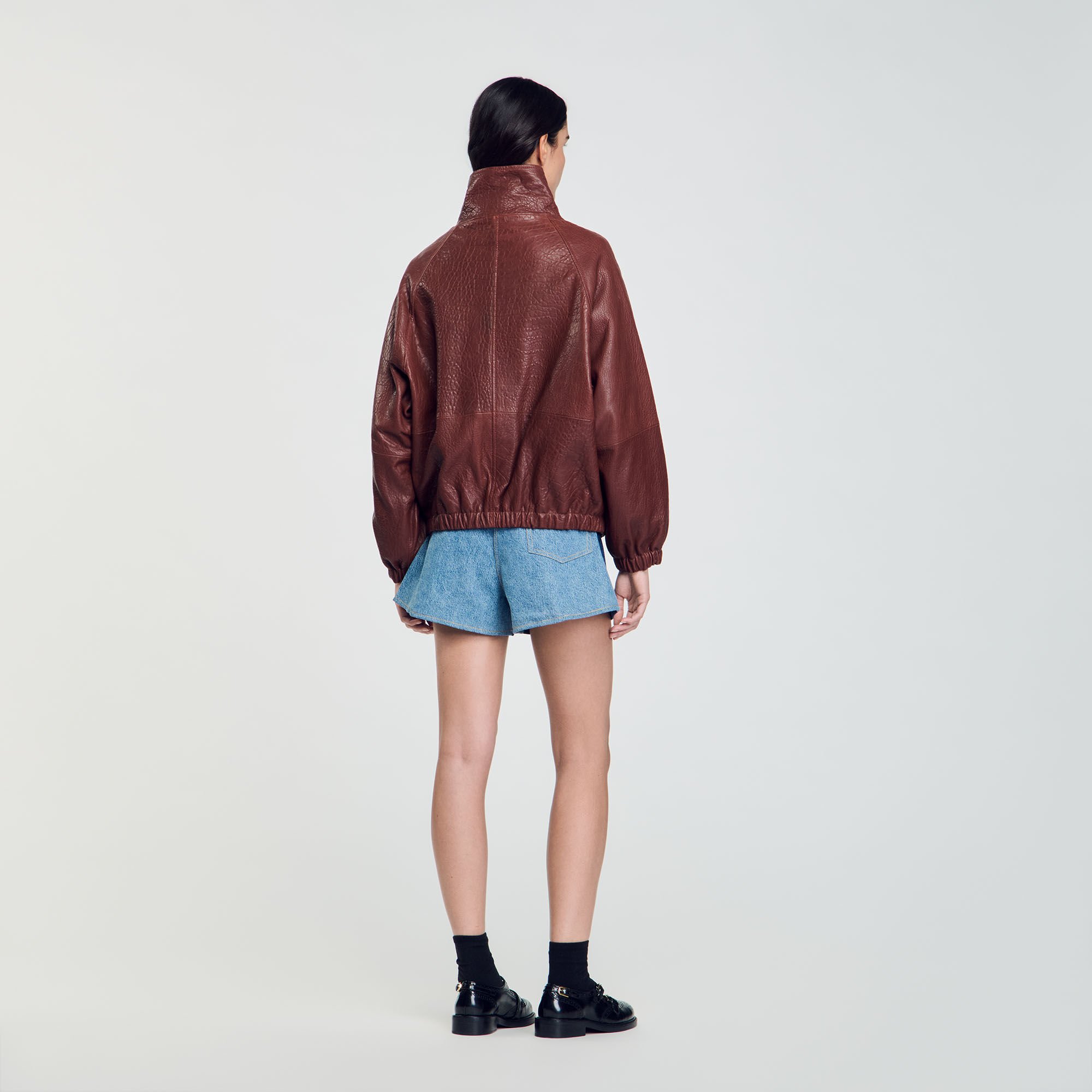 Leren jack oversized