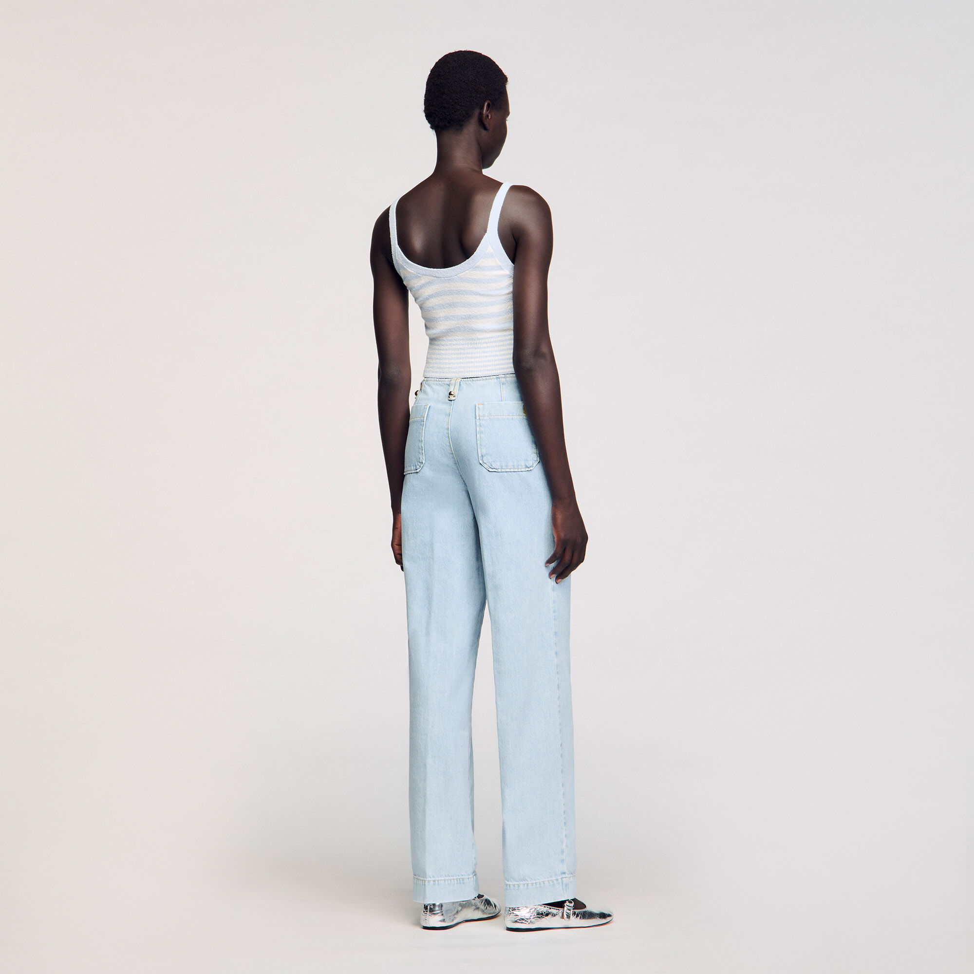 Jeans wijd stone washed