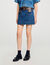 Korte rok denim en leer