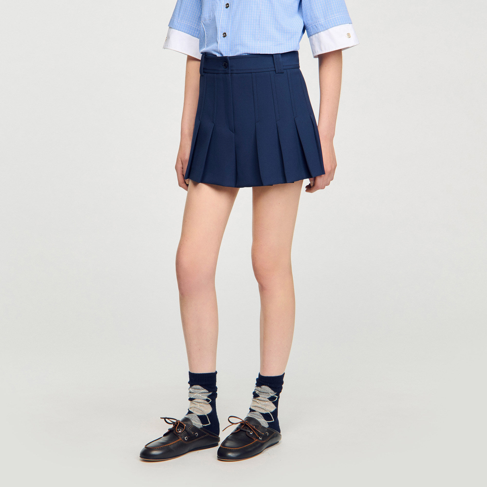 Short met plooien