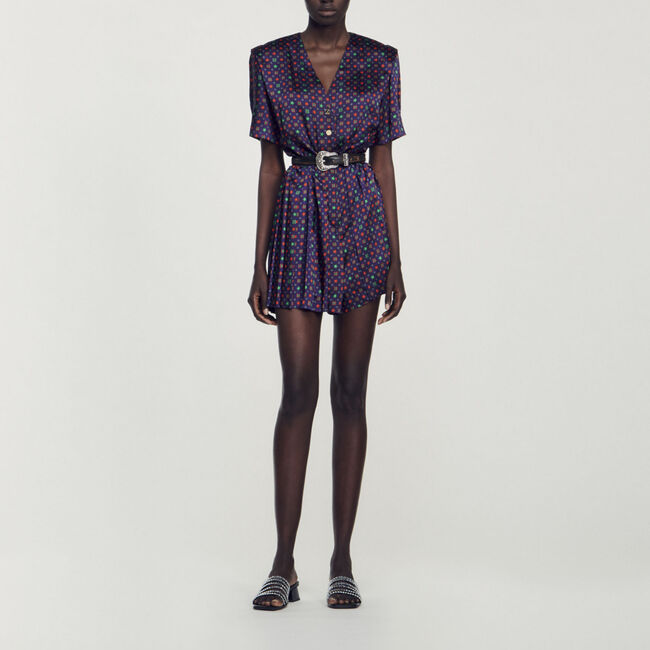 Satijnen jumpsuit met print