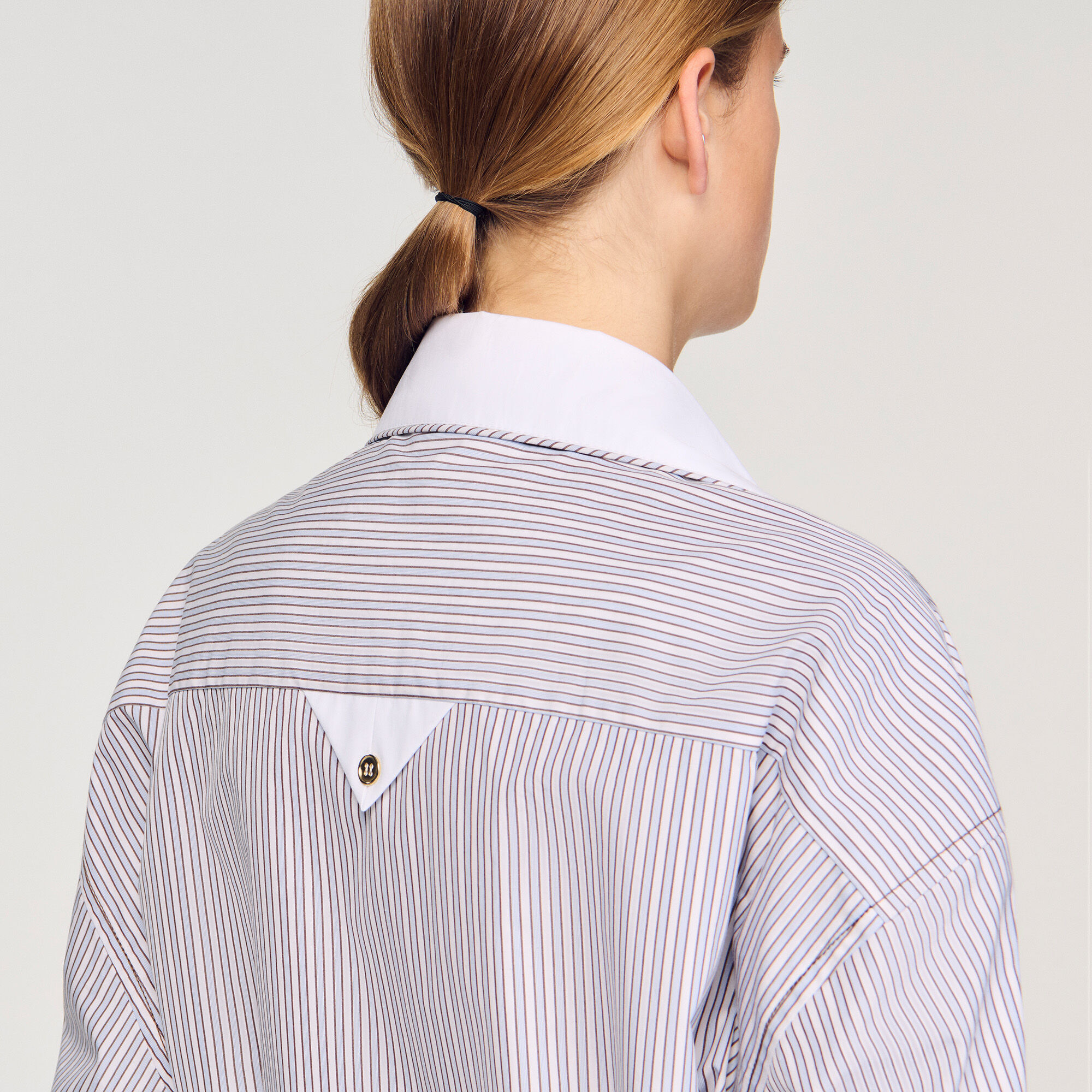 Overhemdblouse oversized gestreept