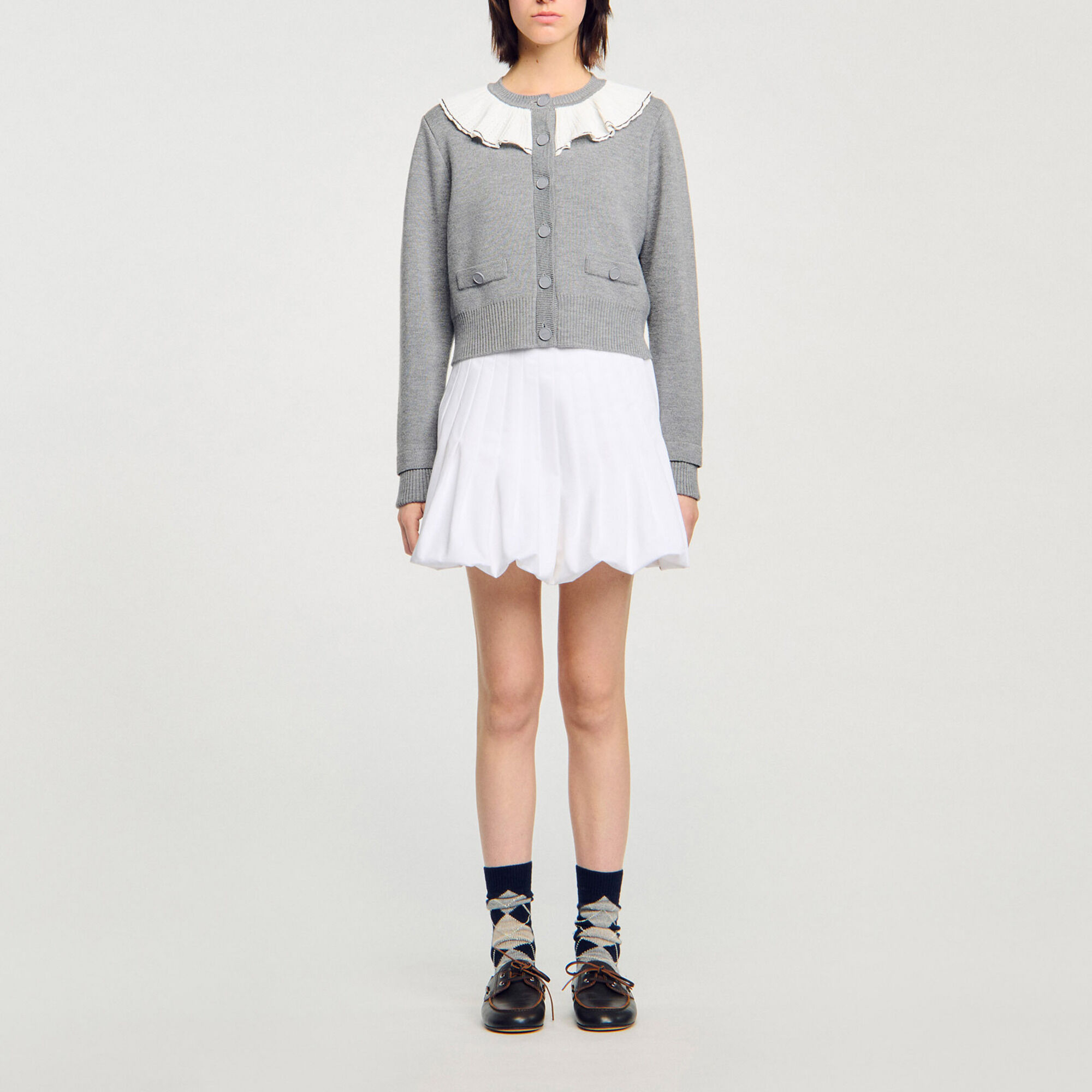 Cardigan vest contrasterende kraag - Vrouw | Sandro