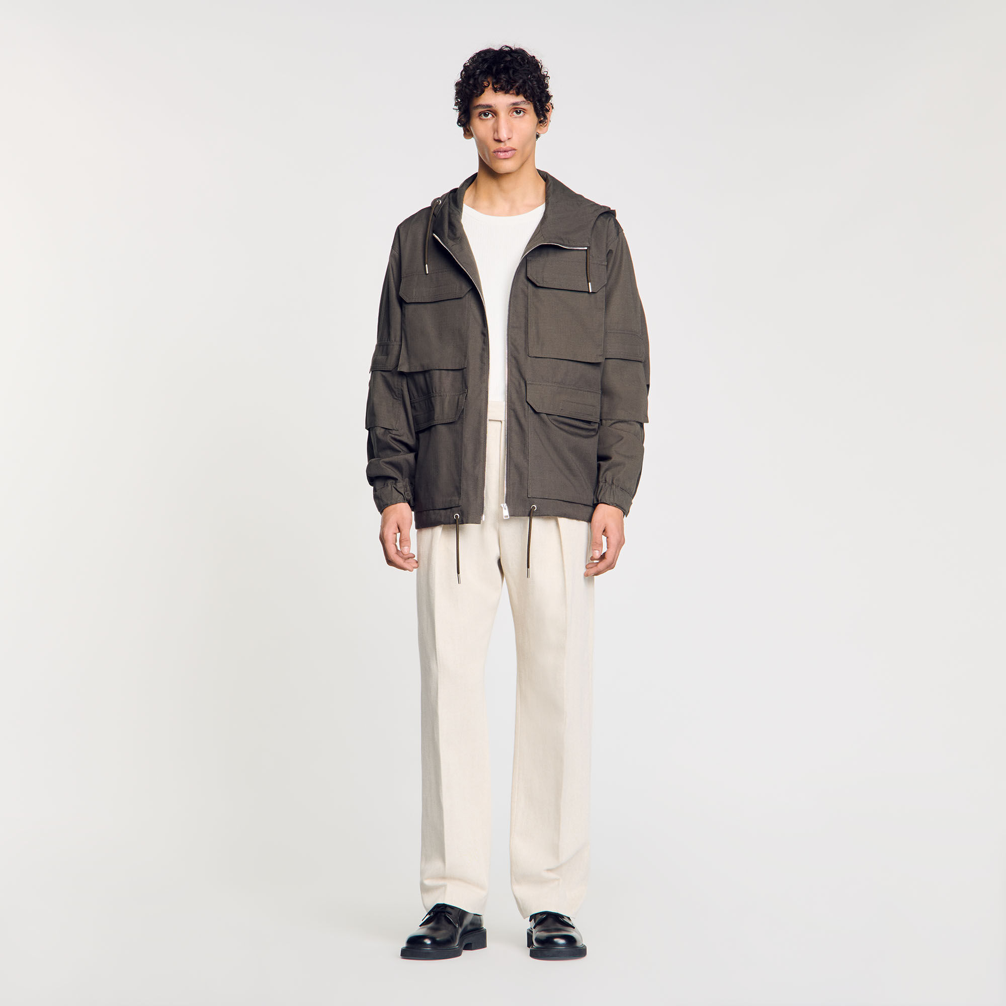 Parka jas leger met capuchon