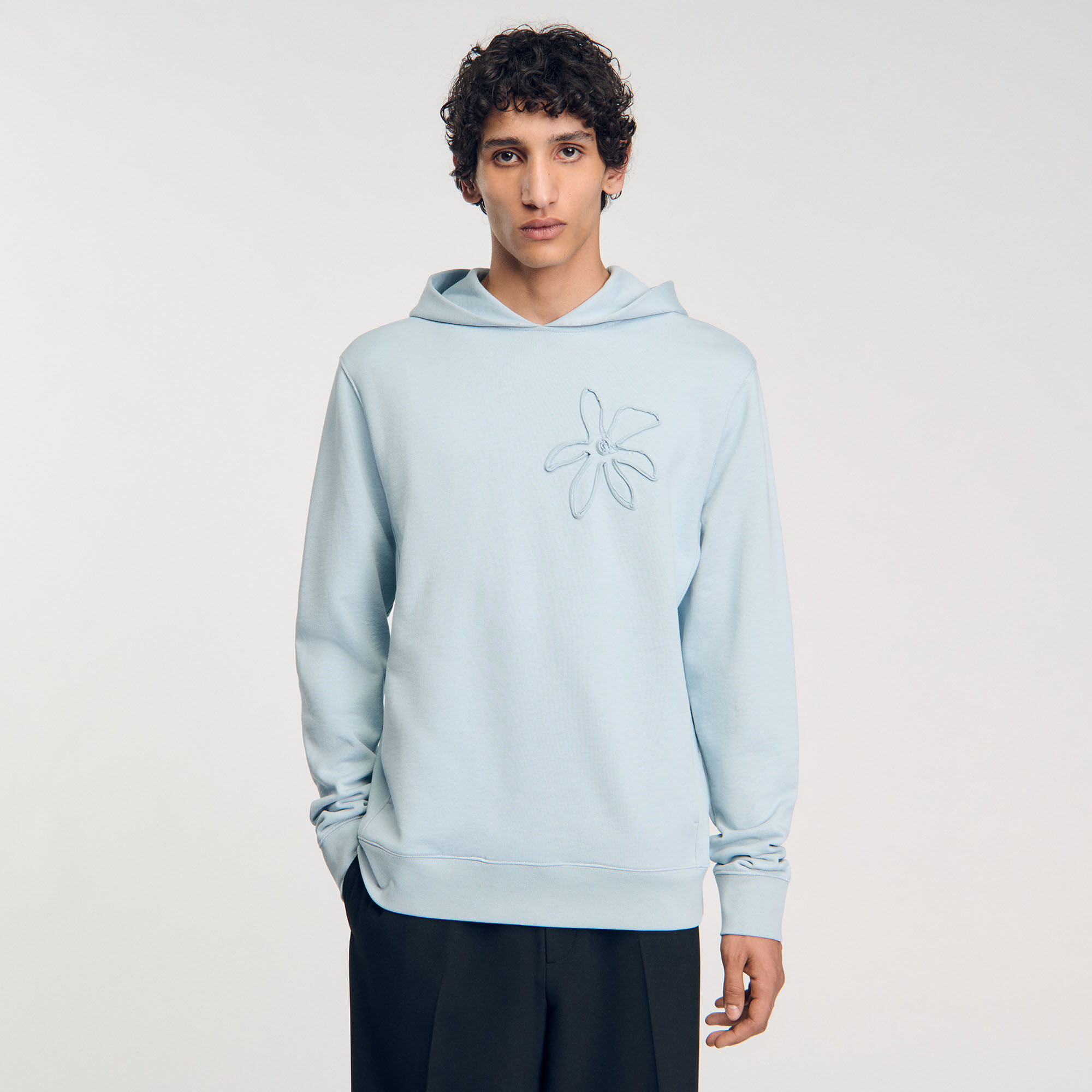 Hoodie met capuchon en bloemenprint