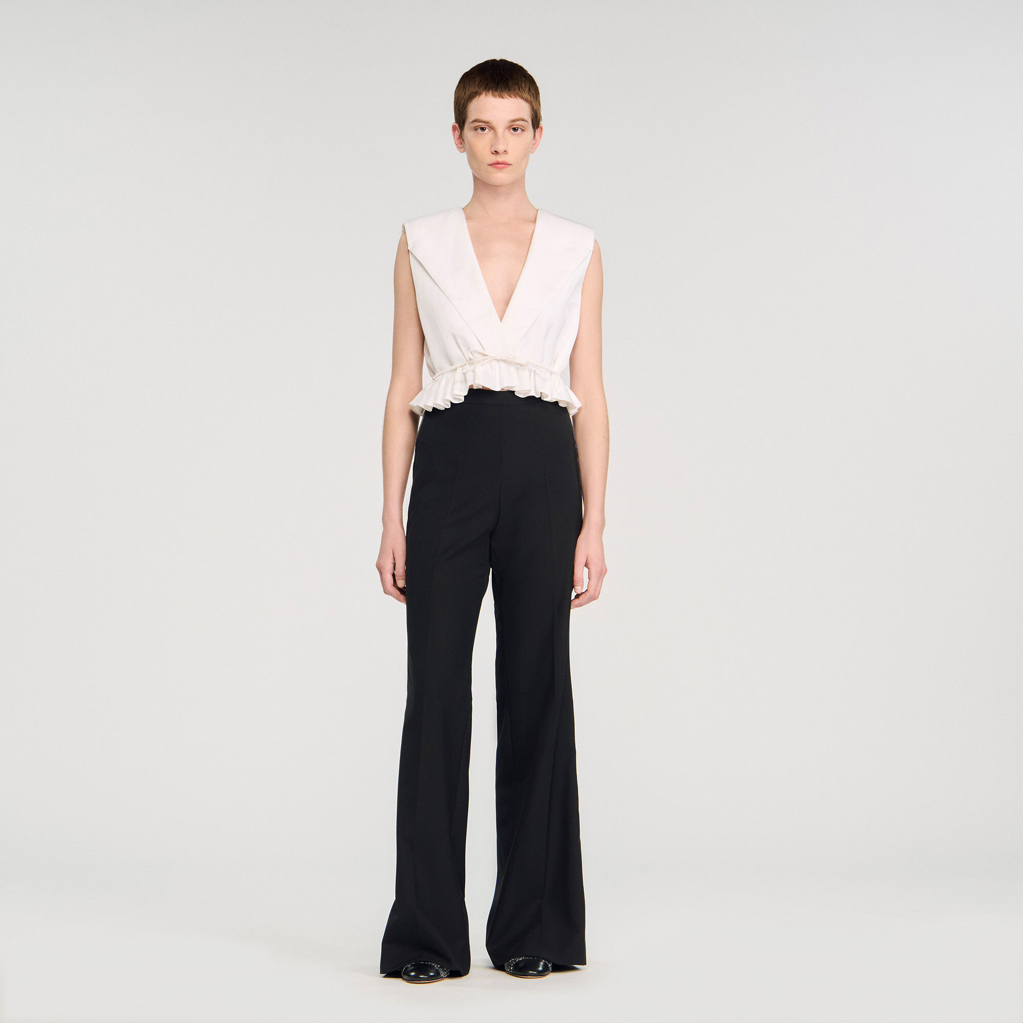 Pantalon met satijnen band