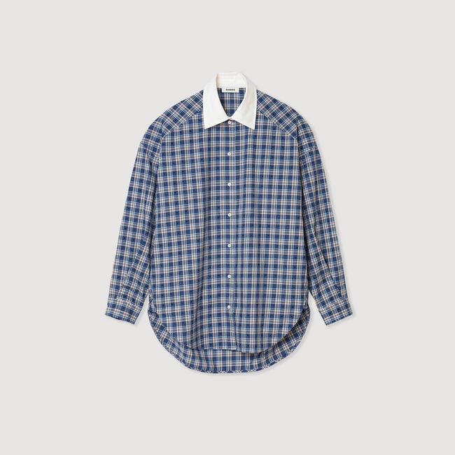 Overhemdblouse geruit met stras