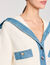 Cardigan vest met denim
