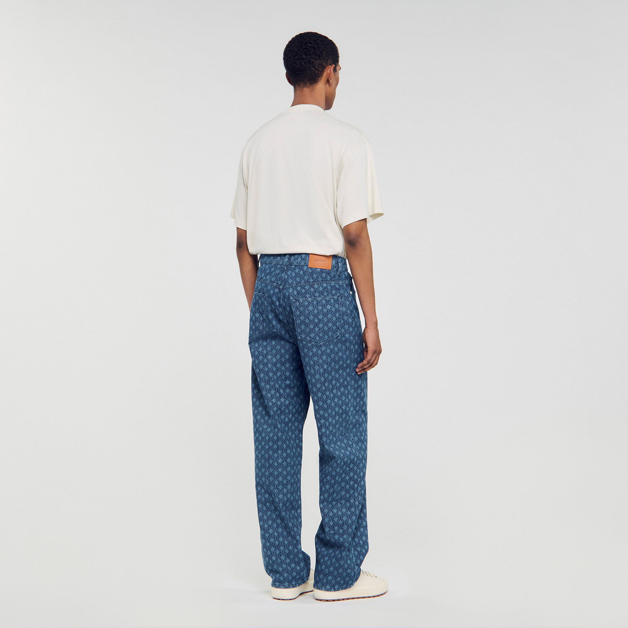 Jeans baggy met touwpatroon