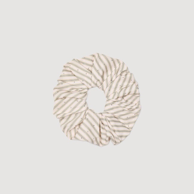 Scrunchie met strepen en stras