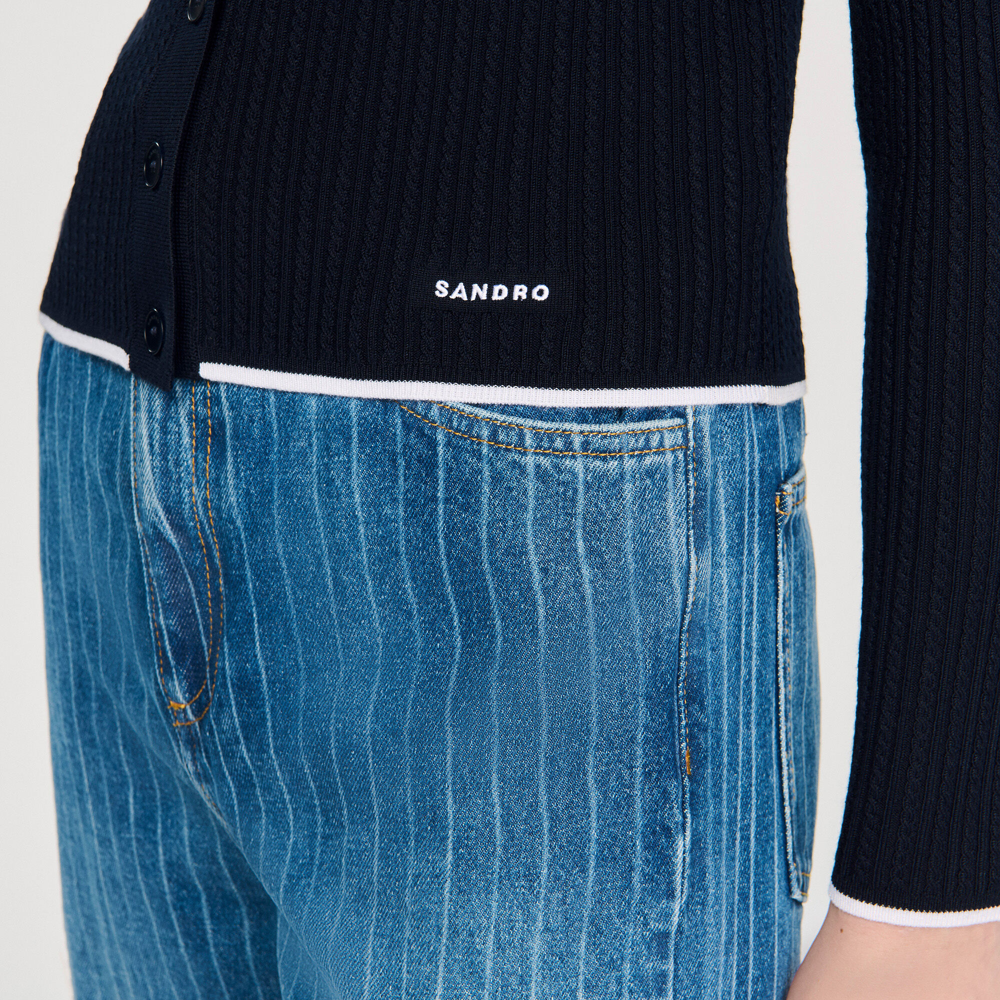 Cardigan vest kort polokraag