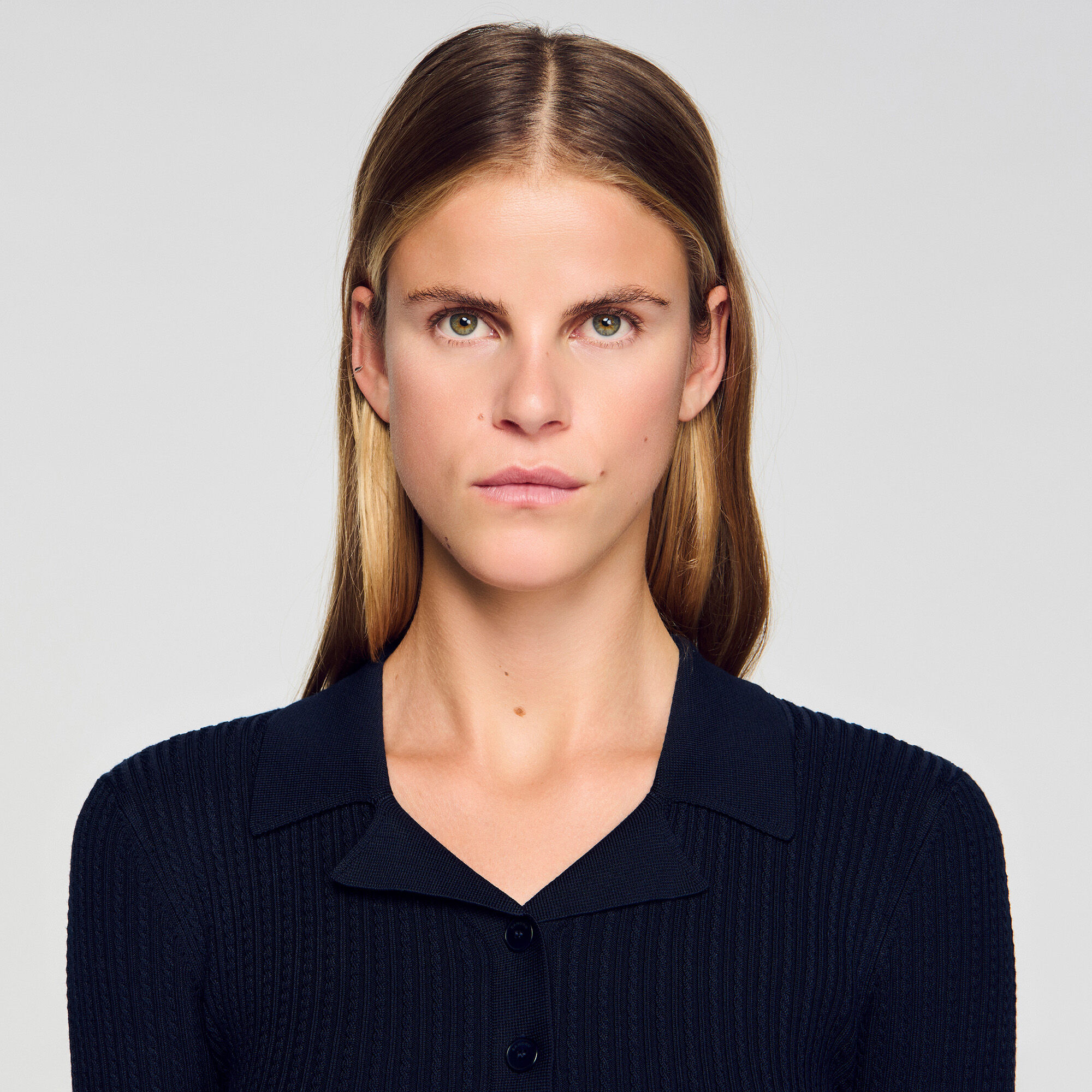 Cardigan vest kort polokraag
