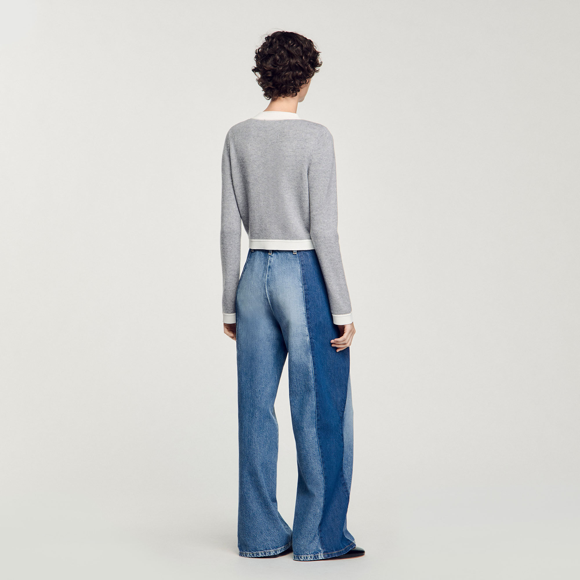 Cardigan vest tweekleurig