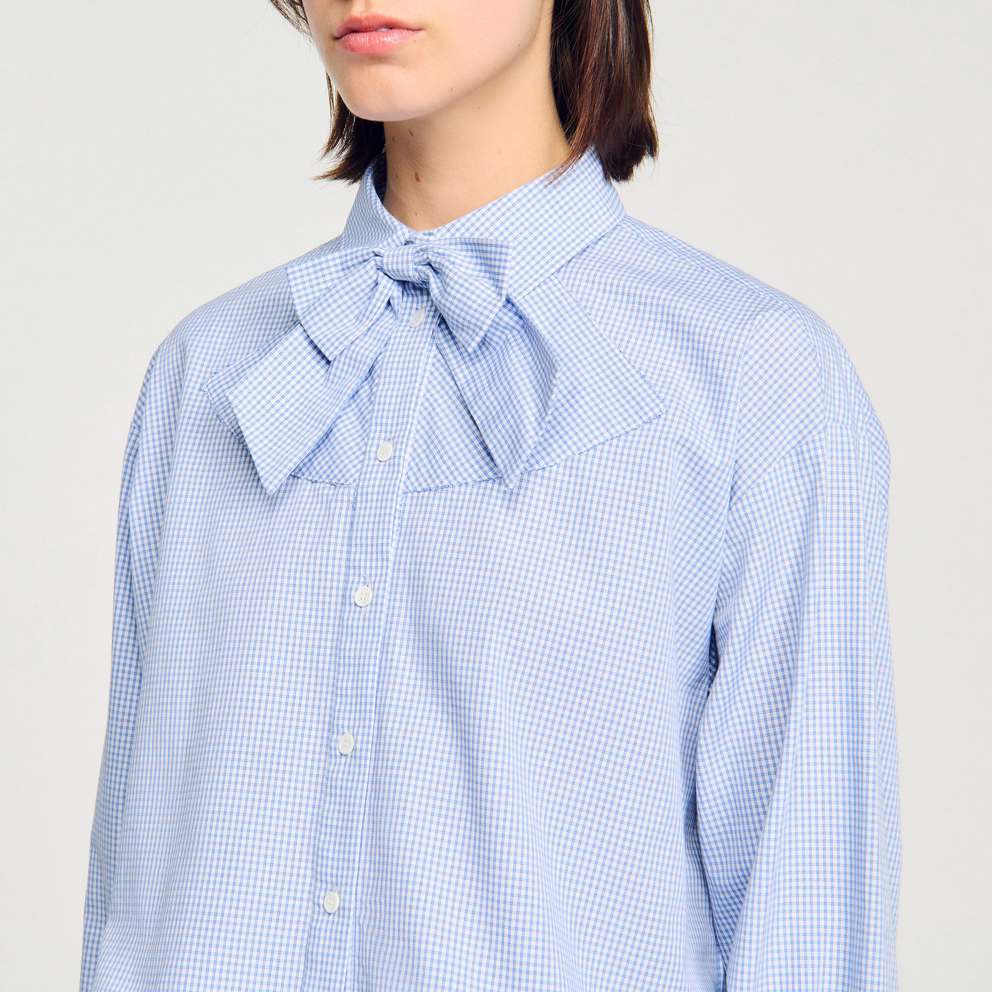 Overhemdblouse met strik kraag
