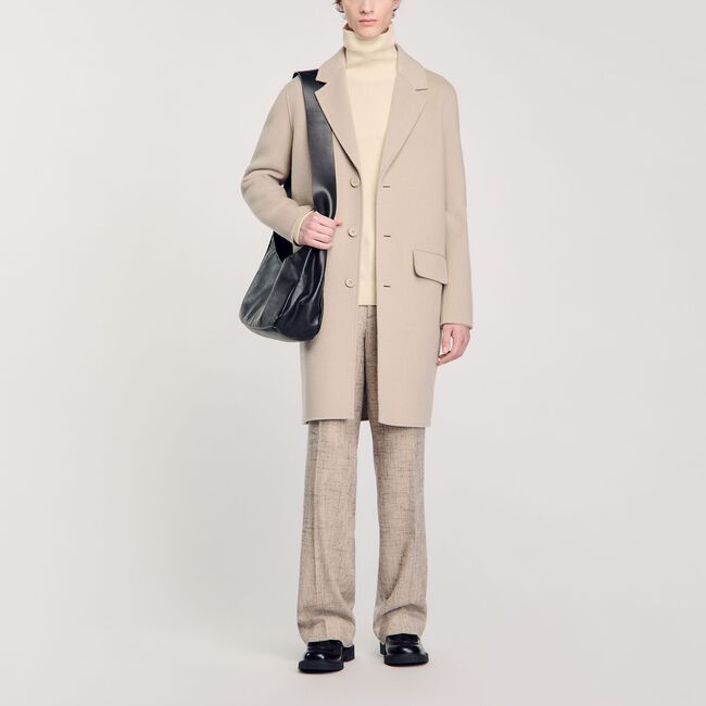 Rechte wollen oversized mantel - Man | Sandro