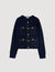 Cardigan vest met denim