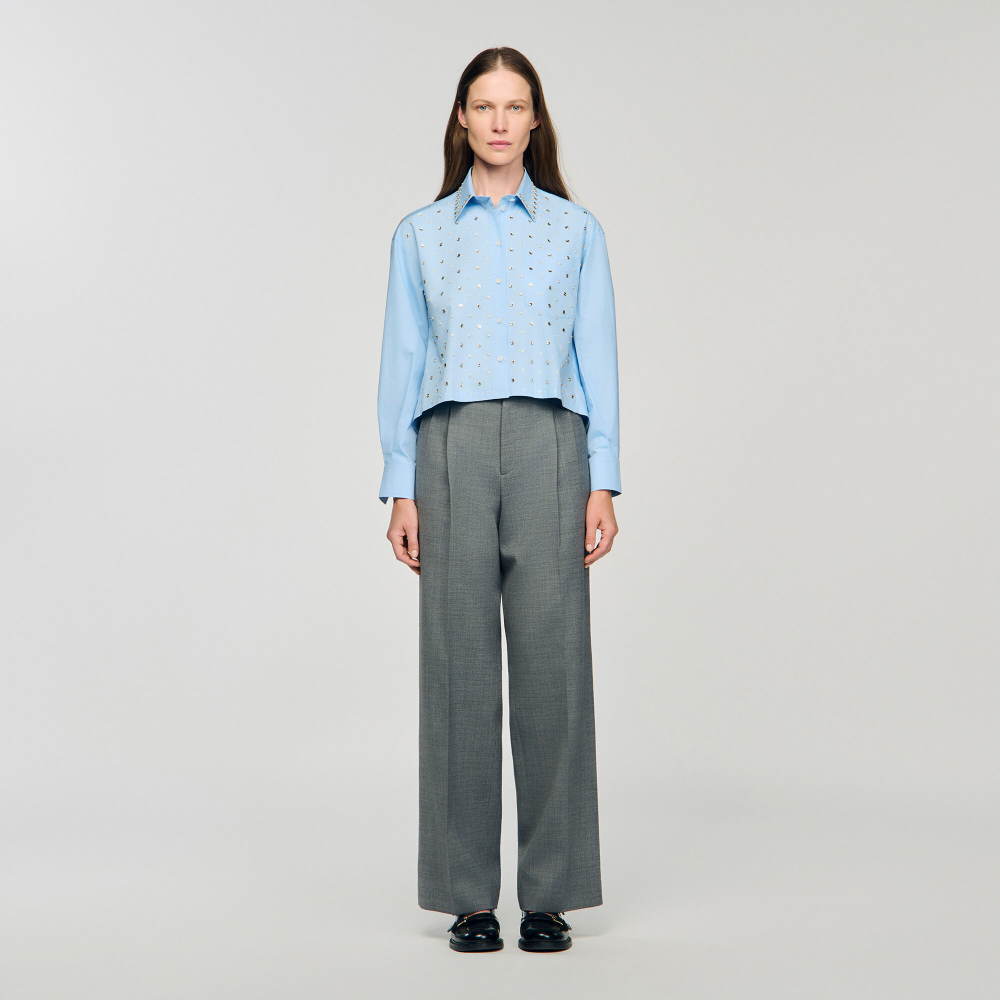 Overhemdblouse met stras