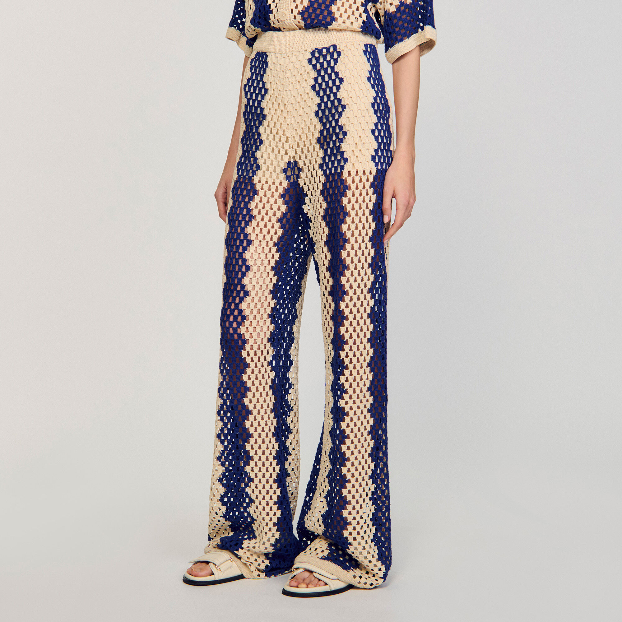 Pantalon tweekleurig tricot