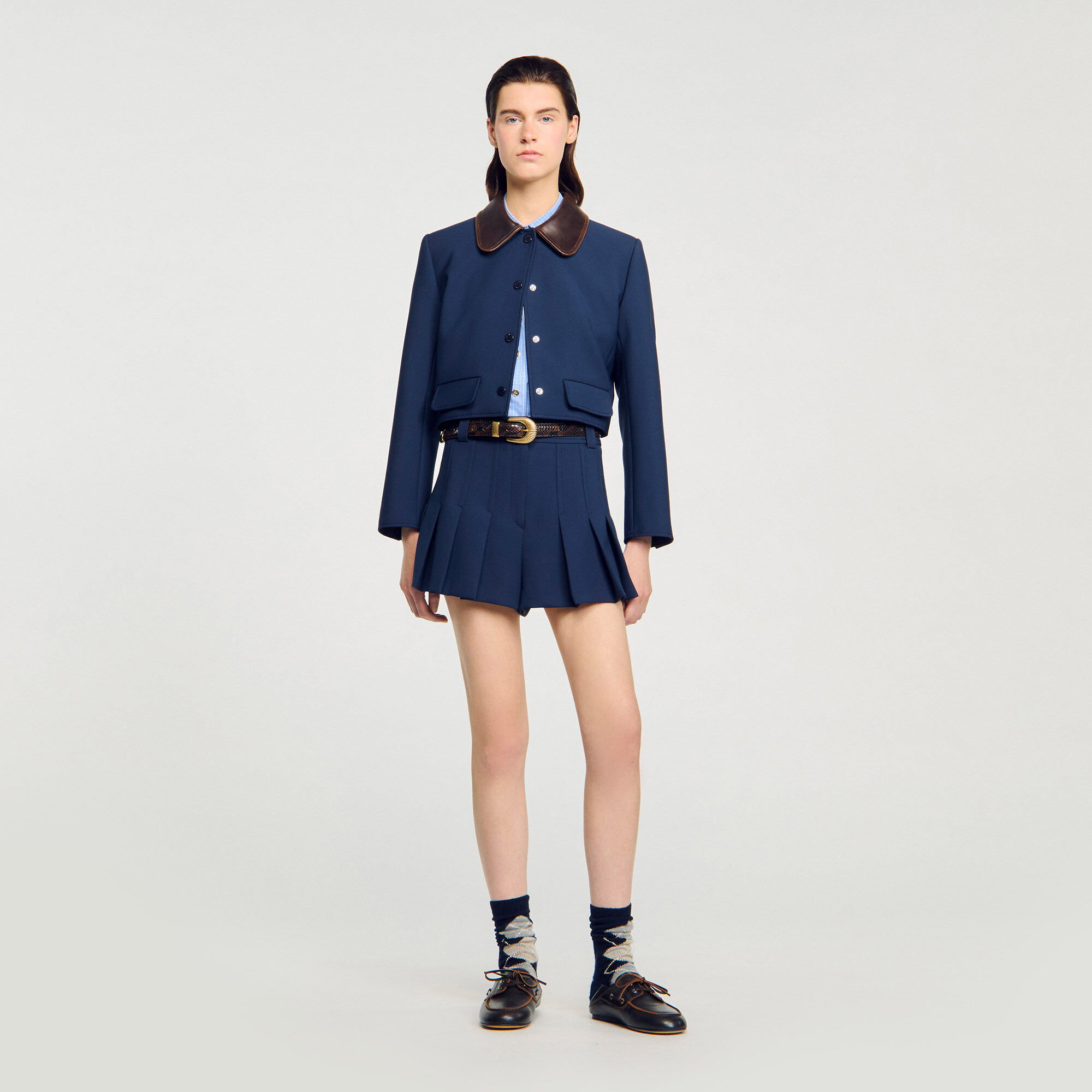 Short met plooien