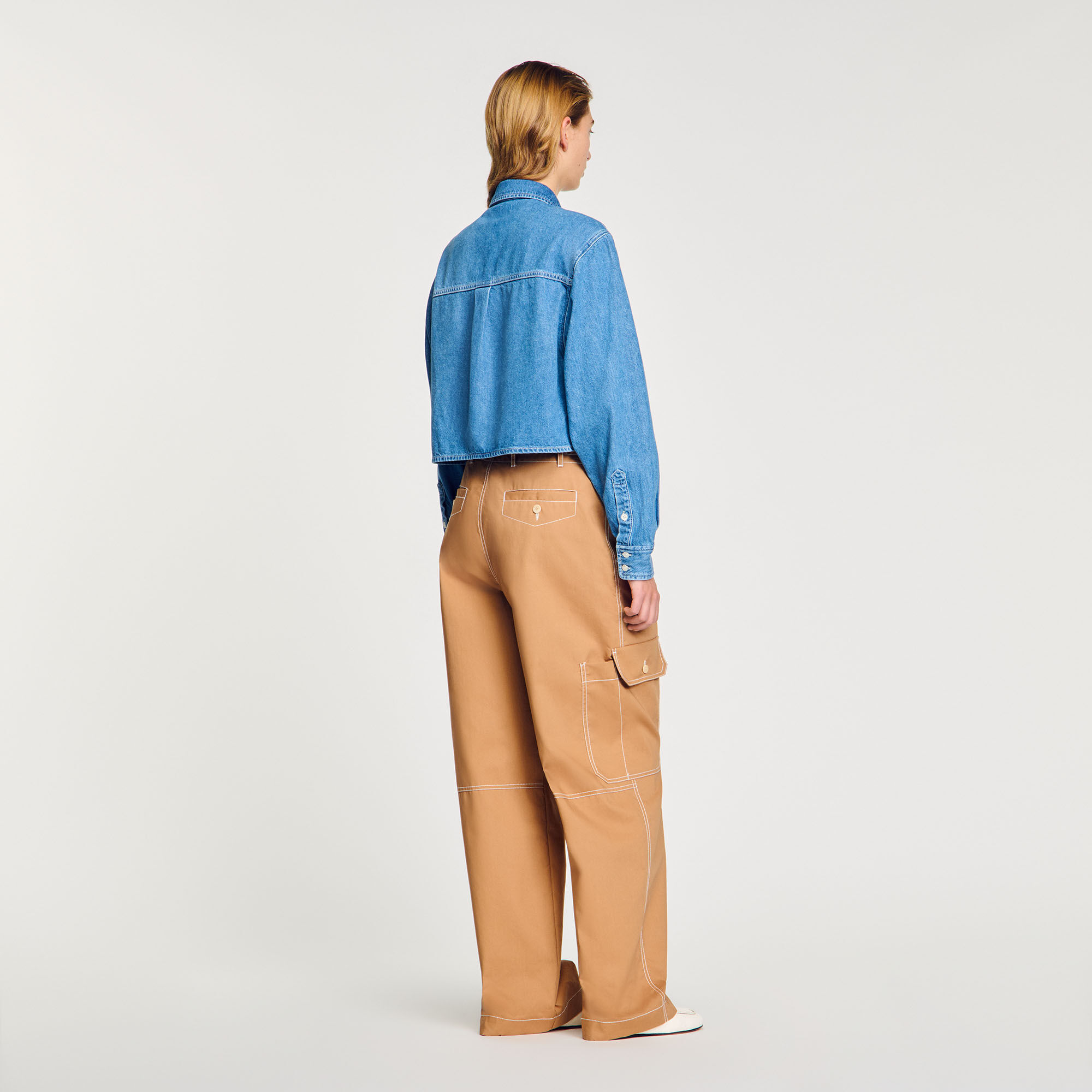 Overhemdblouse kort denim