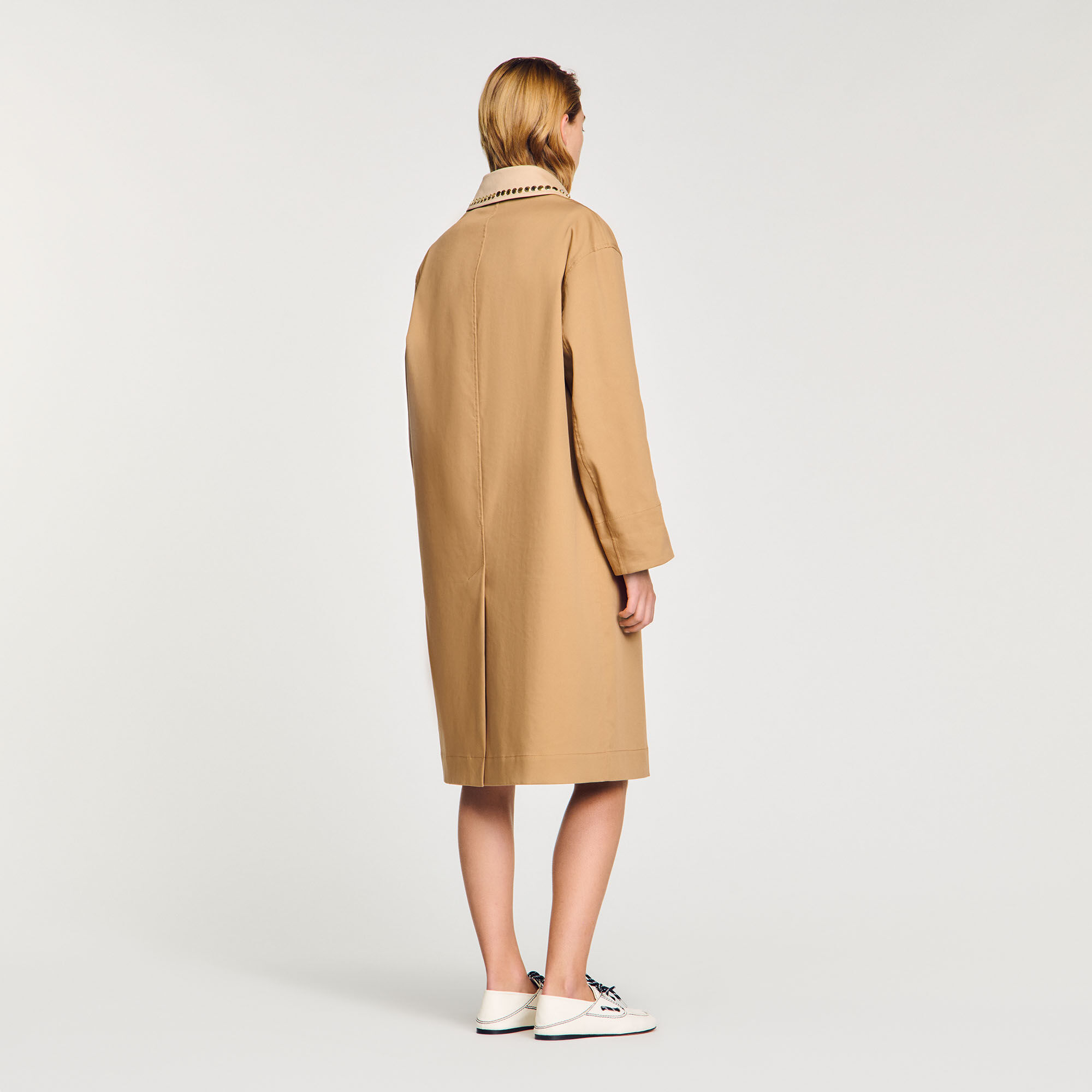 Trench kraag met stras