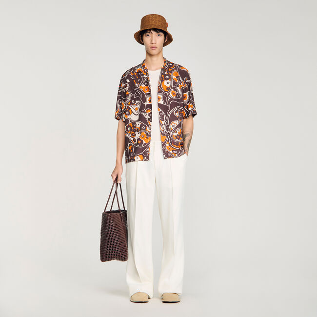 Soepel overhemd print haaienkraag