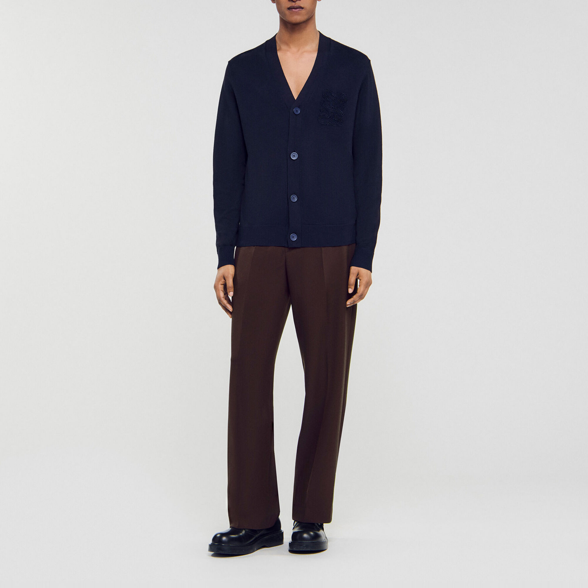 Cardigan vest met koordborduurwerk - Man | Sandro