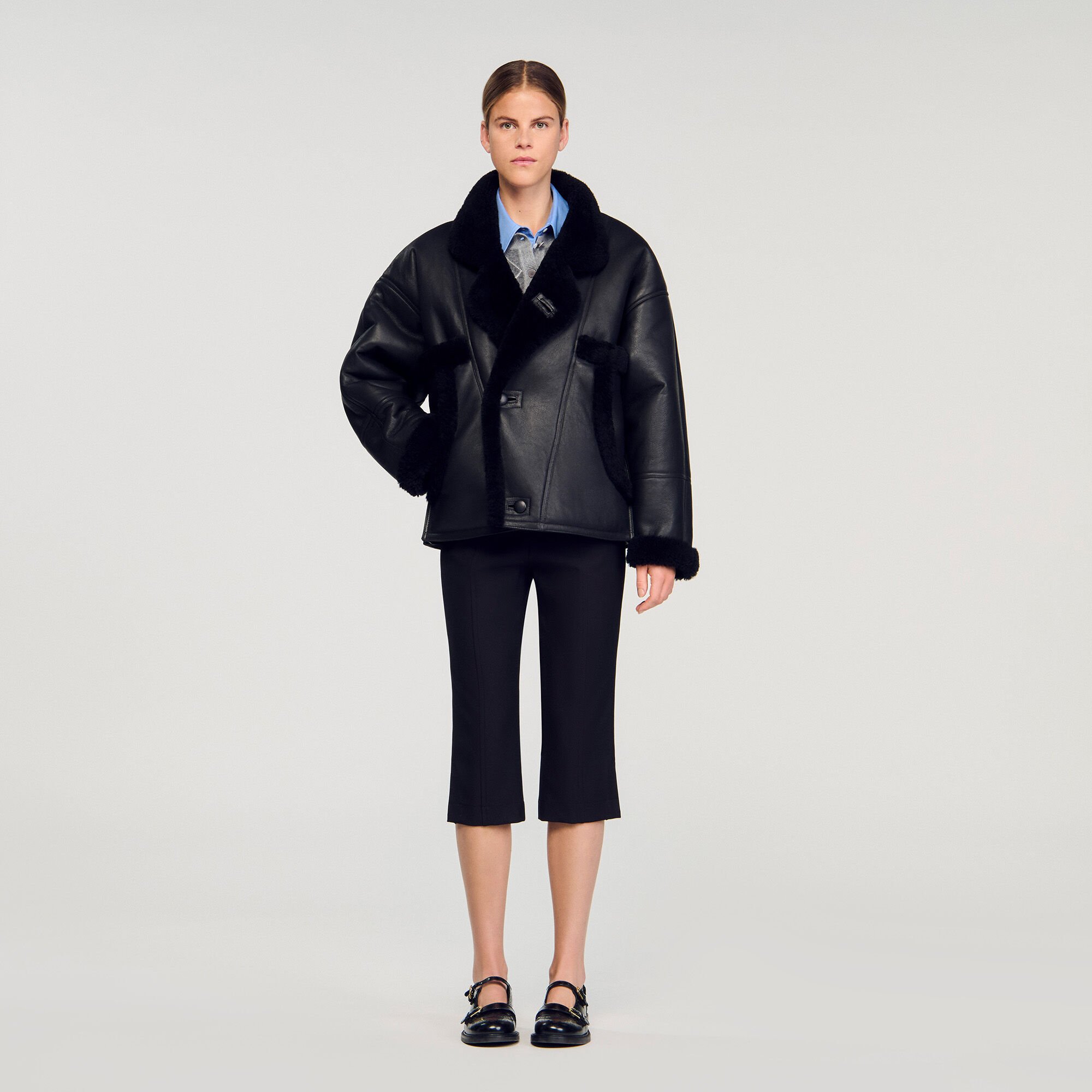 Korte jas van shearling