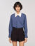 Overhemdblouse ruit en stropdas