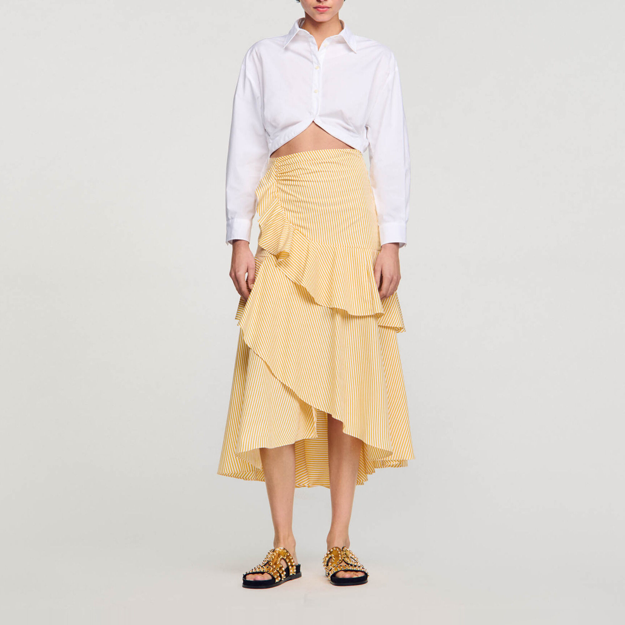 Korte overhemdblouse met overslag