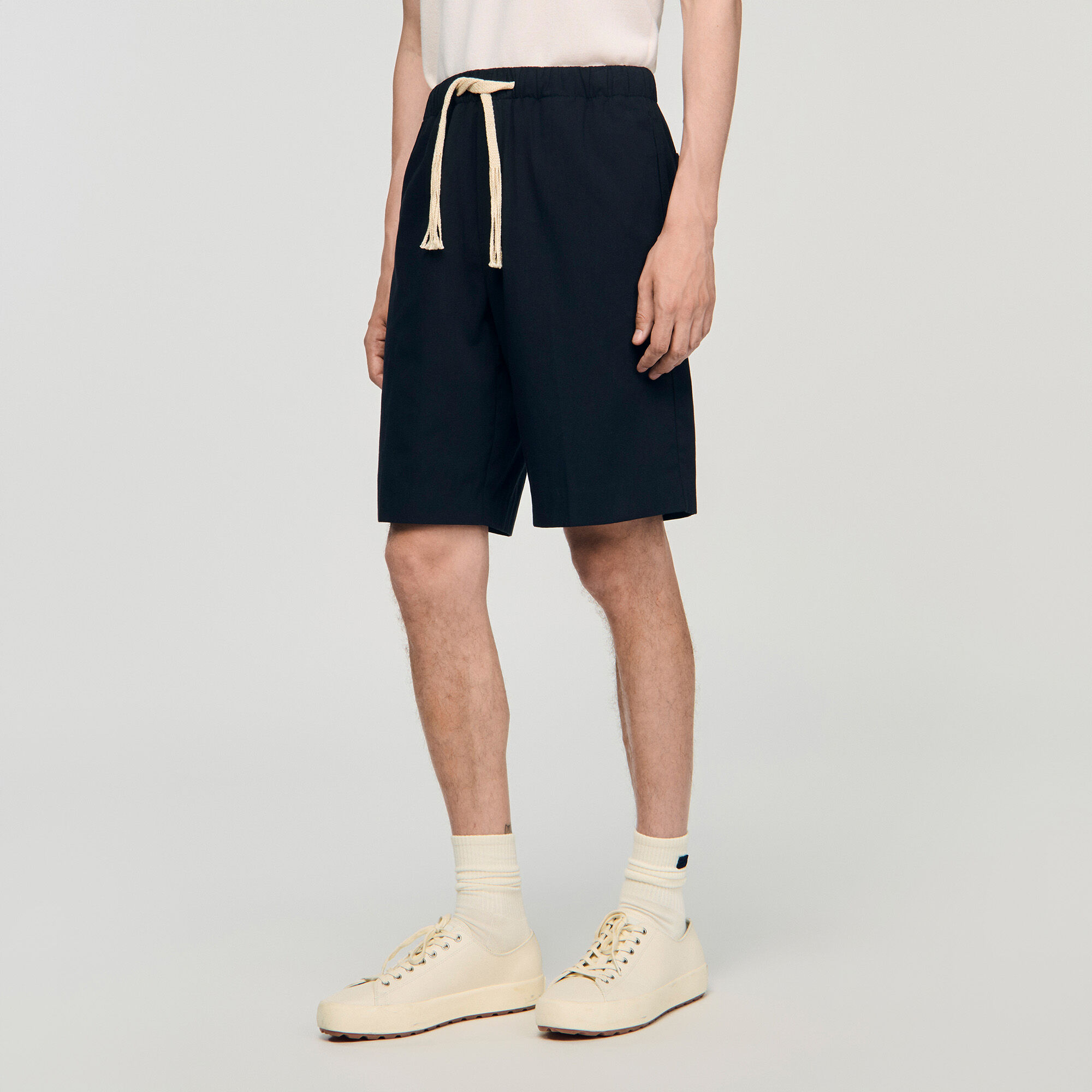 Katoenen short met elastische taille