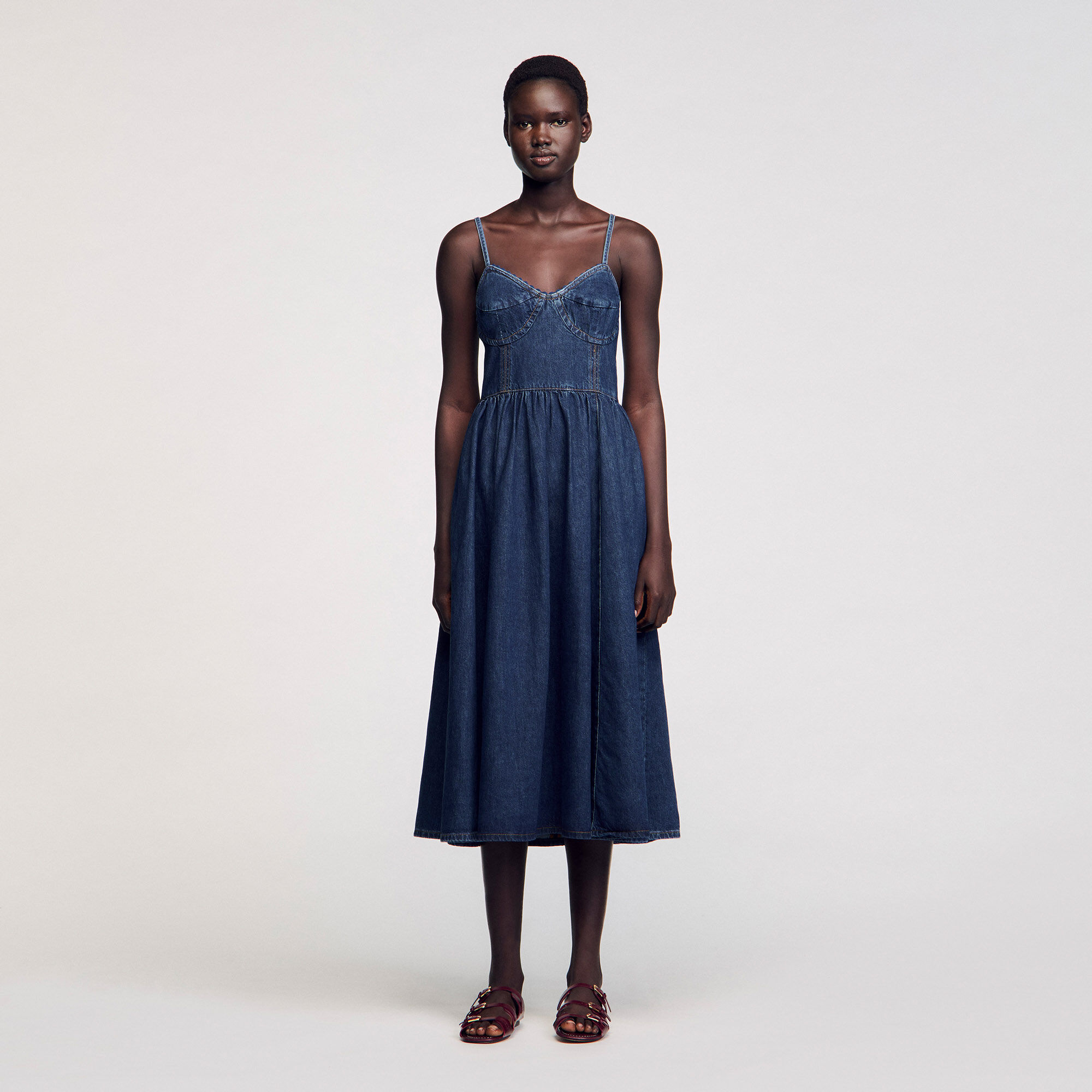 Midijurk van denim